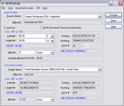 GEOPosCalc Screenshot